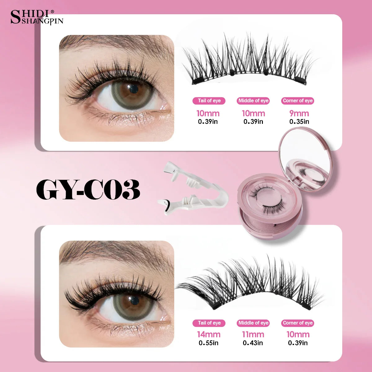 Magnetic eyelash set applicator